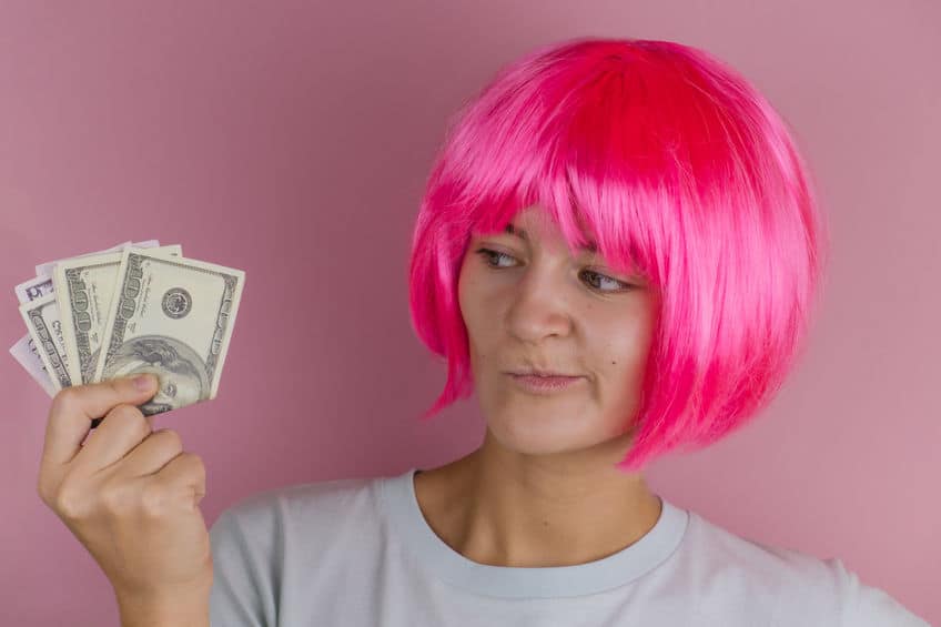 Teenage girl with cash